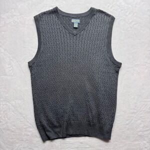 Duck Head Classic Men's Gray Cable Knit V-Neck Sweater Vest Large